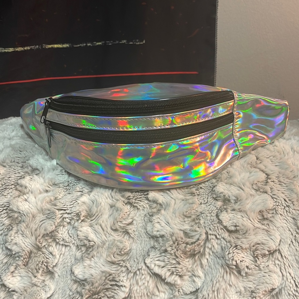 Holographic Double Pocket Fanny Pack